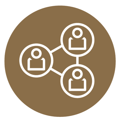 icon of three people connected together with lines