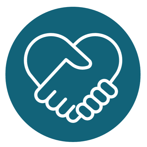 Two hands are holding onto each other, making the shape of a heart