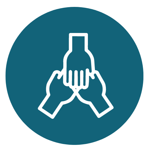icon of three hands on top of each other