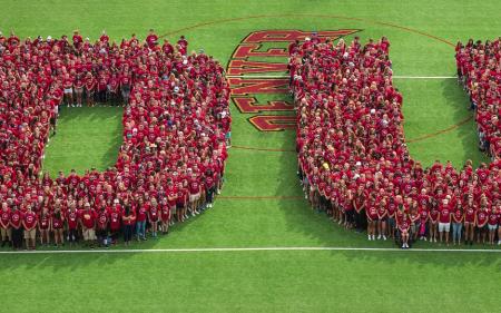 DU students in a DU shape