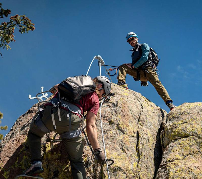 students on via ferrata route at KMC