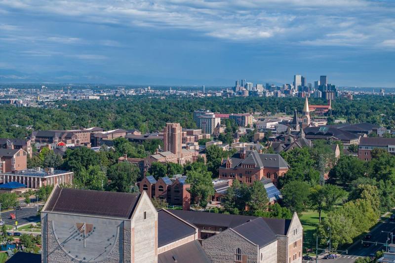 aerial view toward downtown Denver